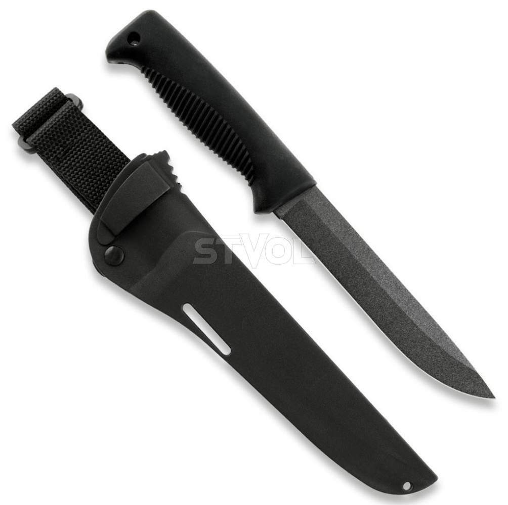 Ніж Peltonen M95, покриття PTFE Teflon, чорний, чорний композитний чохол фото