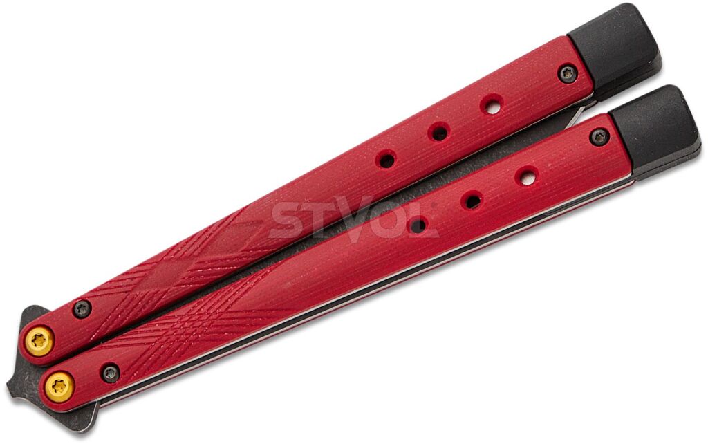 Нож Benchmade "Necron", balisong, ruby red G10 Фото 5