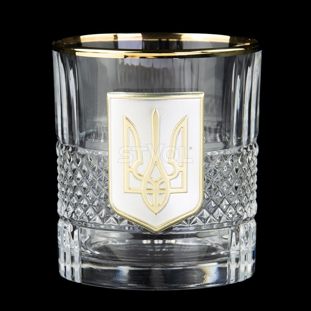 Набор для виски "Гербовый с трезубцем" 7 предметов Boss Crystal, графин, 6 бокалов, серебро Фото 3