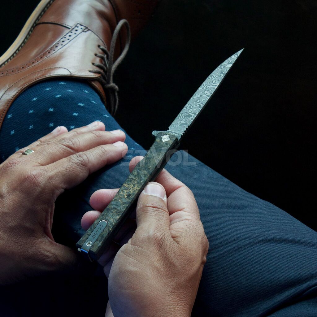 Ніж Ocaso "Solstice", Fat Carbon Gold, Damascus фото 2