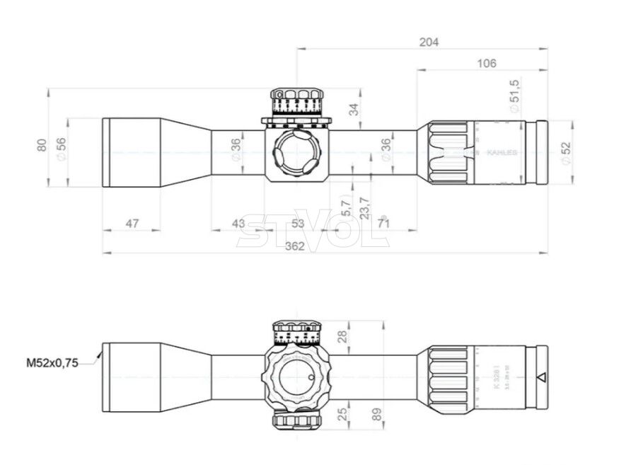 Прицел оптический KAHLES K328i DLR CCW 3.5-28x50 (36 мм) illum. Skmr4+ w-right FFP Фото 3