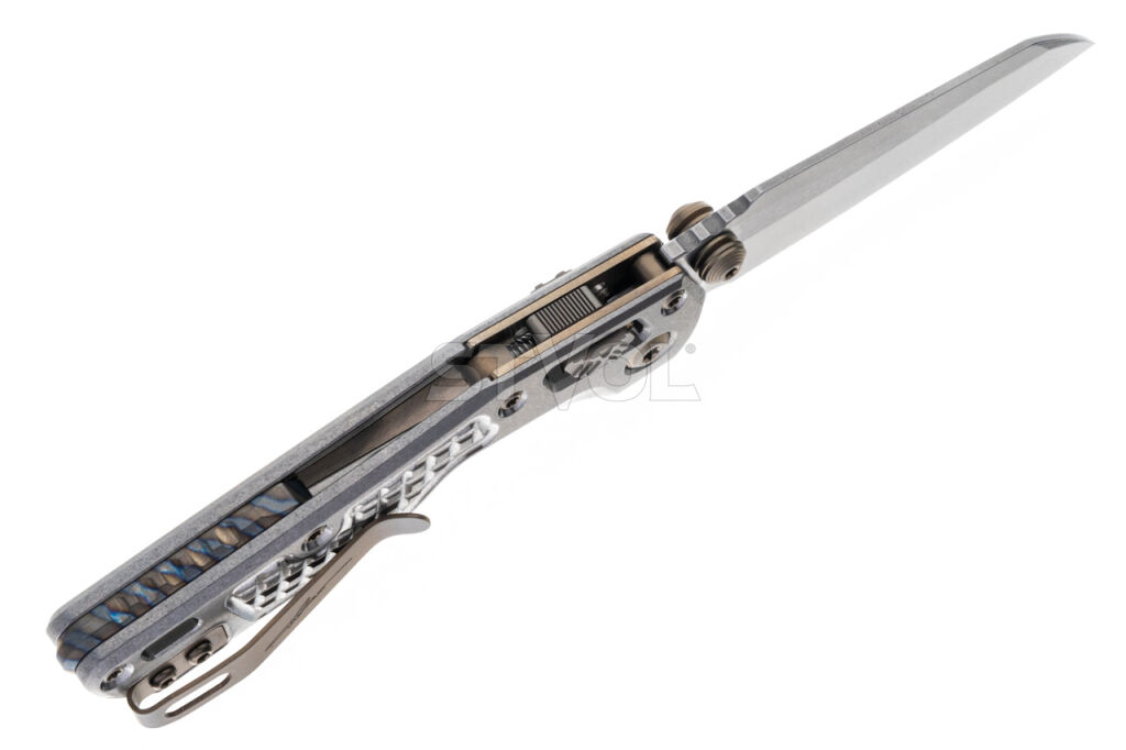Ніж Microtech MSI Mini Ram-Lok Marfione Select Stnwsh Frag Ti w/ flamed Ti/Br Dbl Vapor фото 3