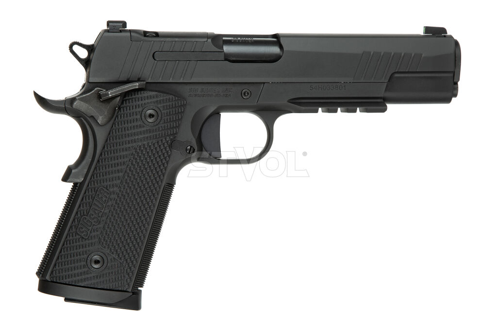 Пістолет спортивний Sig Sauer 1911, 45 AUTO, 5IN, X-SERIES, BLK, G10, (2) 8RD STEEL MAG, OR фото 4