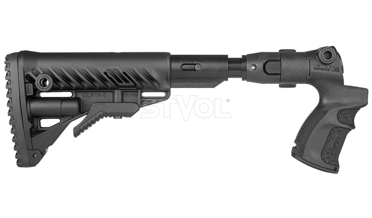 Приклад складаний з амортизатором і пістолетним руків'ям FAB для Mossberg 500, чорний фото 5