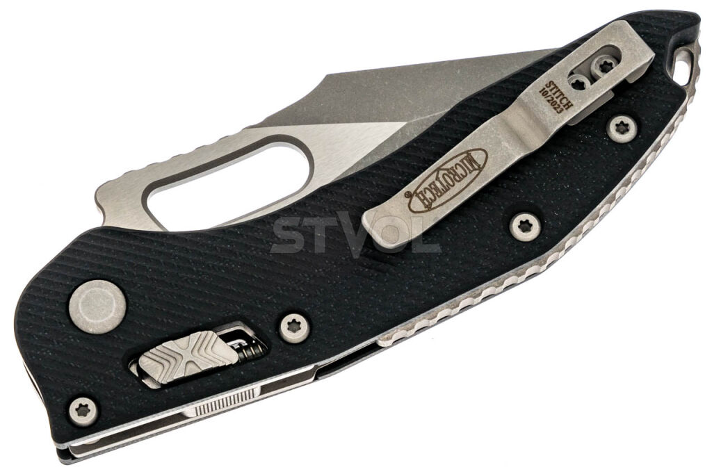 Ніж Microtech Stitch Ram-Lock, fluted, Apoc, чорне руків'я G10 фото 4