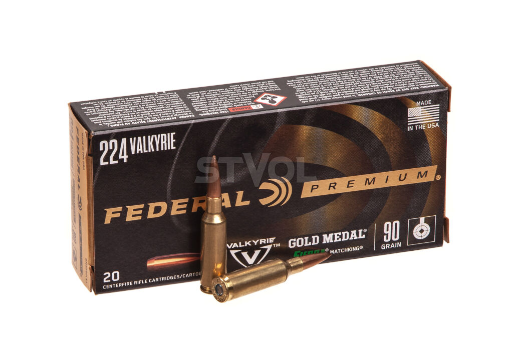 Патрон нарезной Federal Gold Medal, 224 Valkyrie, SIERRA MATCHKING HPBT, 90GR (5,83 г)