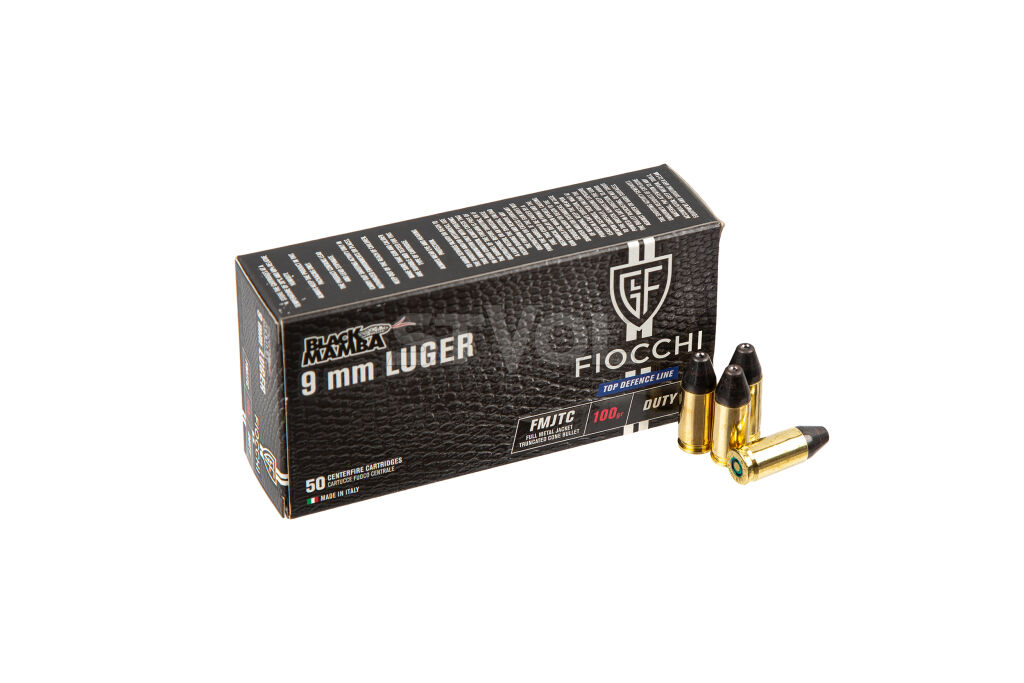 Патрони нарізні Fiocchi Black Mamba 9х19 Luger FMJTC BM 100Gr (6.48 г) фото