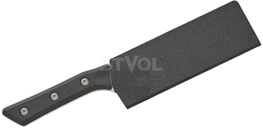 Кухонный ніж Microtech Santoku 6" Stonewash Black G-10 фото 4