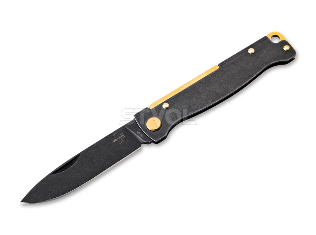 Нож Boker Plus "Atlas Black Stonewash Brass"