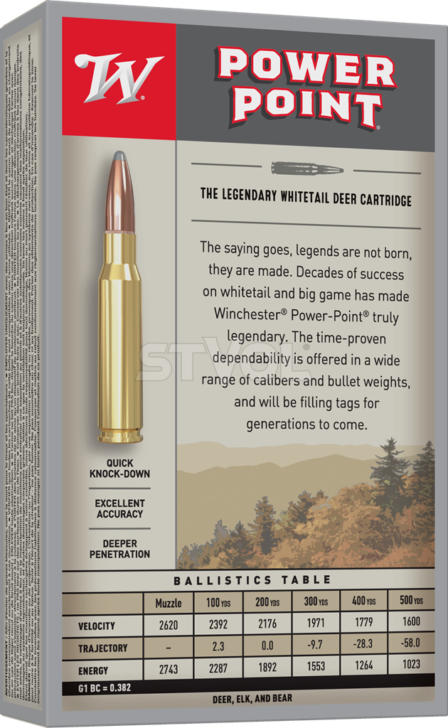 Патрон нарізний Winchester Power-Point .308Win Power Point 11,66 г (180 Gr) фото 2