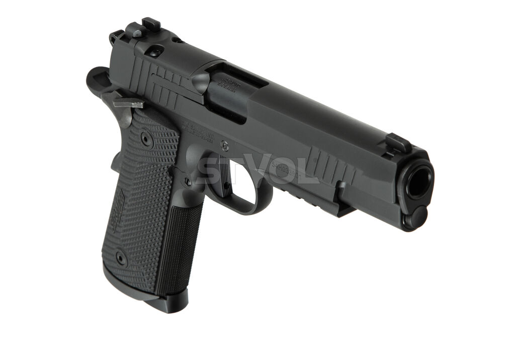 Пістолет спортивний Sig Sauer 1911, 45 AUTO, 5IN, X-SERIES, BLK, G10, (2) 8RD STEEL MAG, OR фото 3