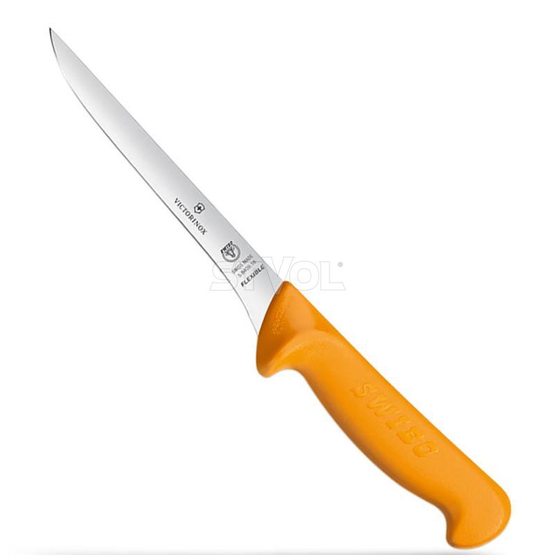 Ніж кухонний обваловувальний Victorinox Swibo Boning, вузький, гнучкий, помаранчевий, 13 см фото 2