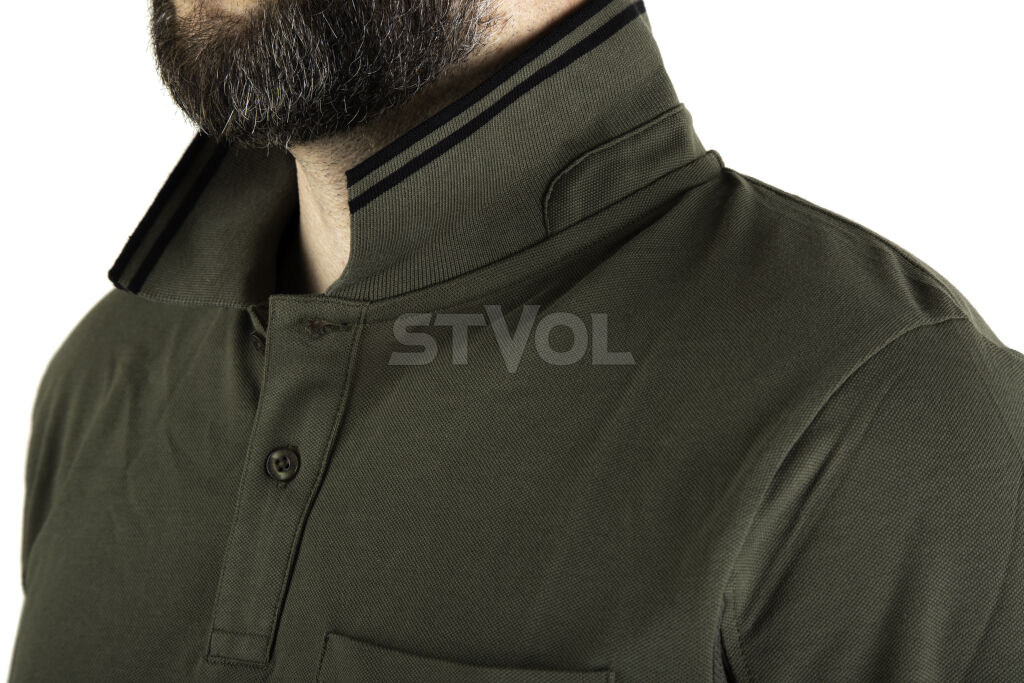 Футболка мужская с длинным рукавом Airmesh Polo LS "Beretta"  (олива) фото 4