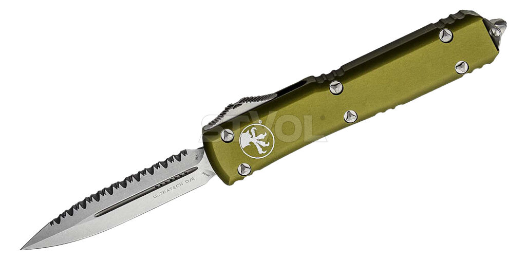 Ніж Microtech Ultratech Gen IV OTF D/E серрейтор Stonewash OD Green фото