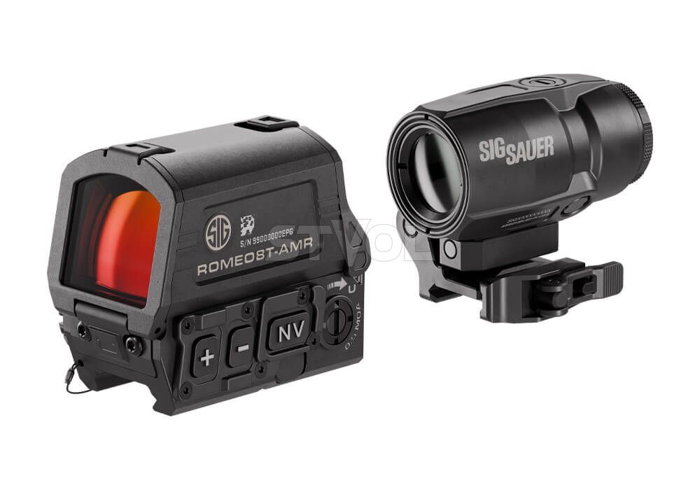 Комплект Sig Optics коллиматор ROMEO8T-AMR 1X40  і магніфер JULIET3T-AMR 3X22MM фото