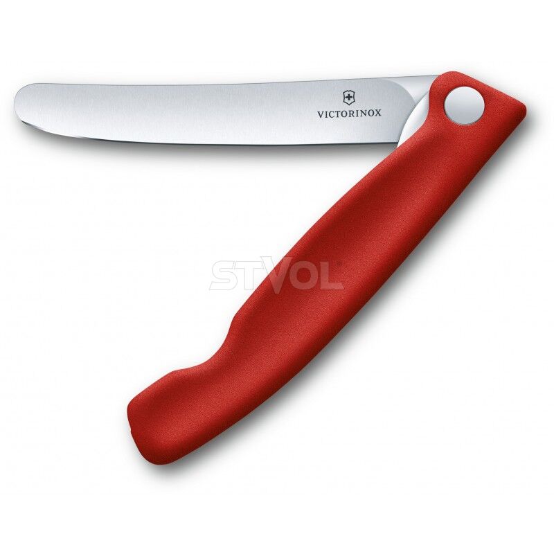 Ніж кухонний складний Victorinox SwissClassic 11 см, заокруглений, червоний, блістер фото