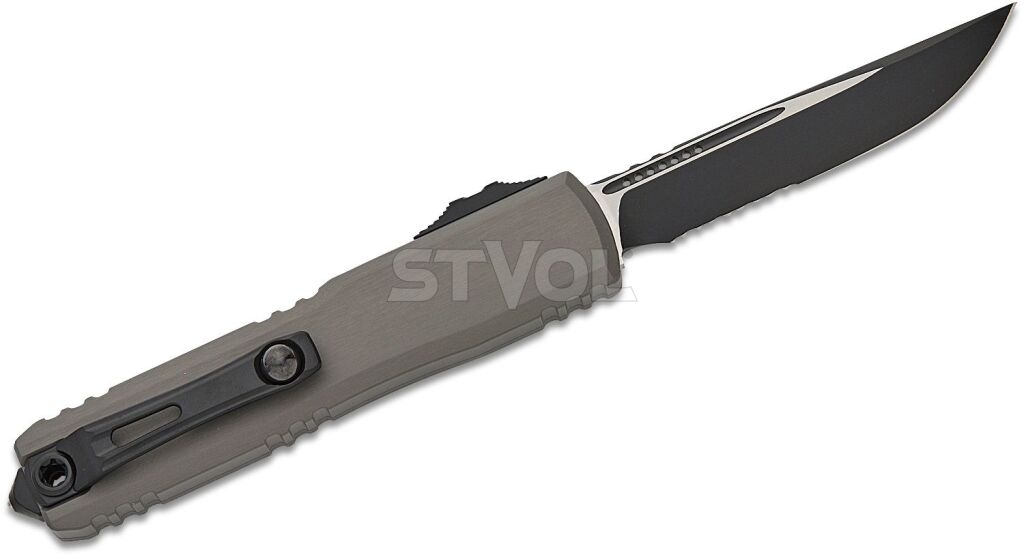 Ніж Microtech Ultratech Gen III OTF, ZBP D/E, tatical, напівсеррейтор, сірий фото 2