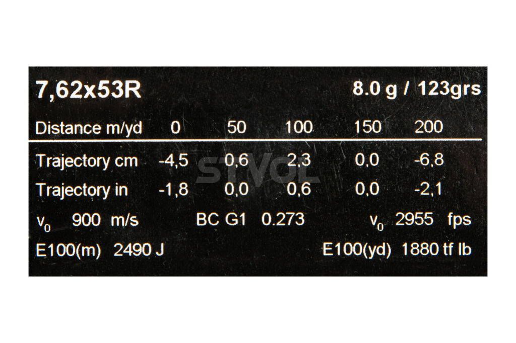 Патрон нарізний Sako Range FMJ кал. 7,62 х 54R 8,0 г (123 Gr) фото 2
