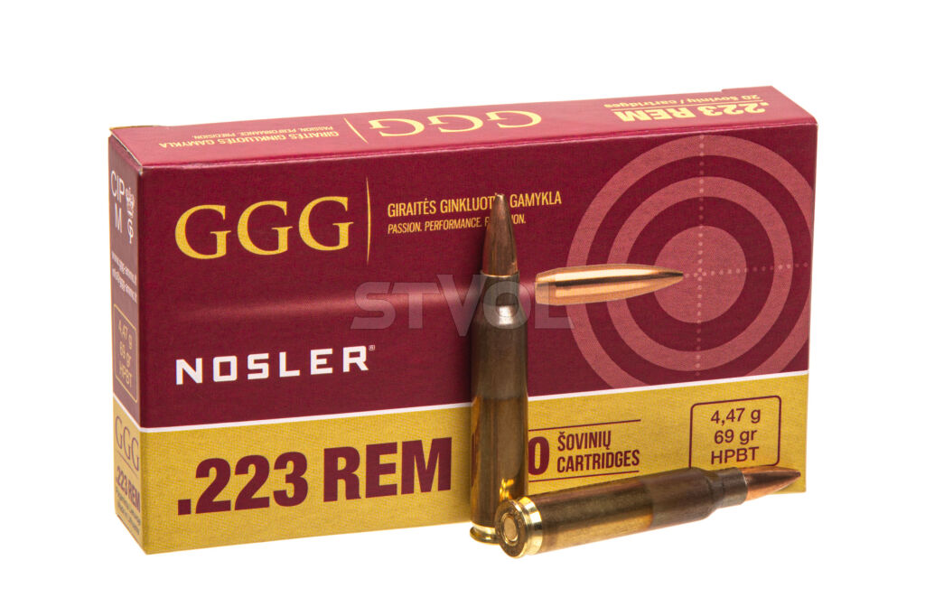 Патрон нарізний GGG k.223 Rem HPBT NOSLER 69gr (4,47 г) фото