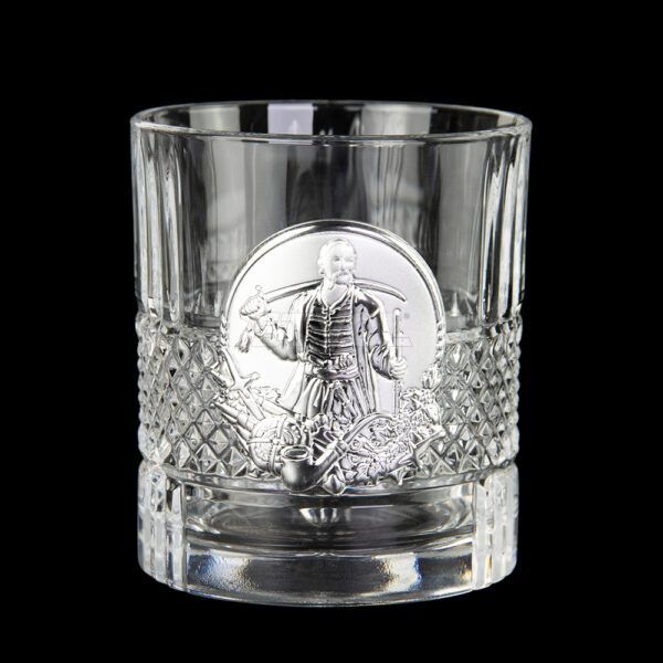 Набор для виски Boss Crystal "Казаки", 6 бокалов, накладки серебро Фото 5