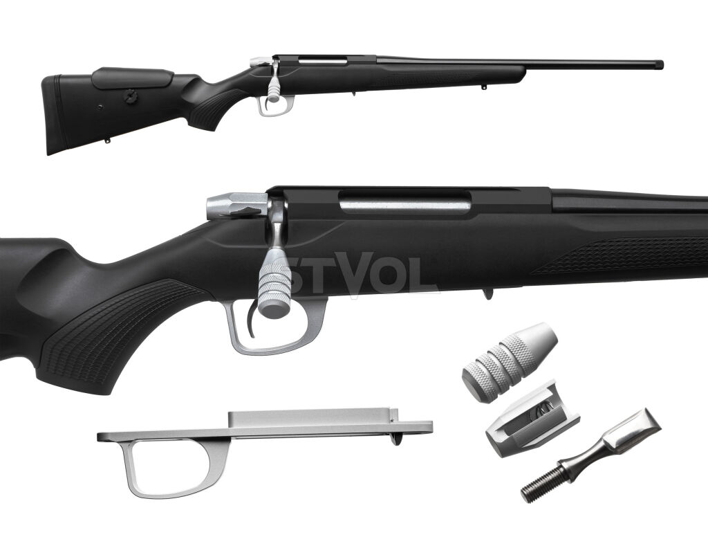Комплект тюнінга Atlasworxs для Tikka T3х Knurled Silver фото 2