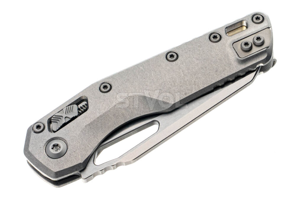 Нож Microtech MSI Ram-Lok Marfione Select Stonewash Slab side Titanium w/bronze Фото 4