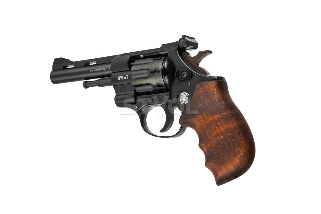 Револьвер под патрон флобера Weihrauch HW4, кал.4, 4" Wooden grip Фото 4