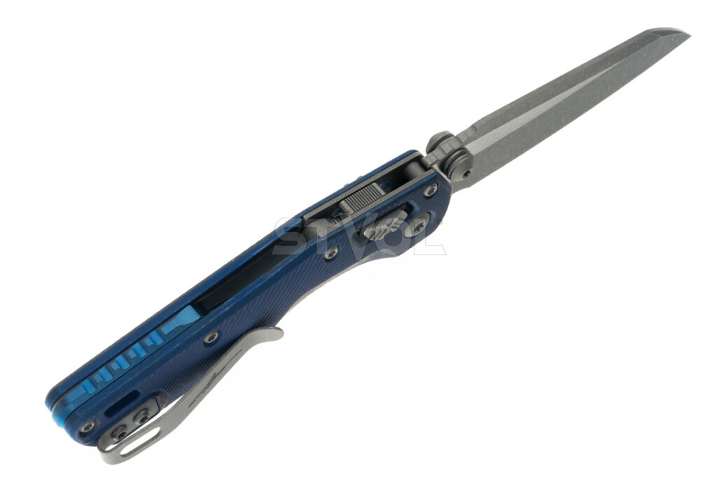 Ніж Microtech MSI Mini Ram-Lok Marfione Select Apoc Fluted Antique blue anodized Ti фото 3