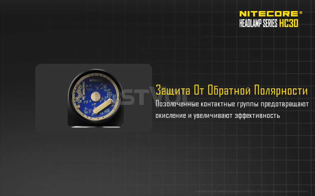 Ліхтар налобний Nitecore HC30w (тепле світло) фото 11