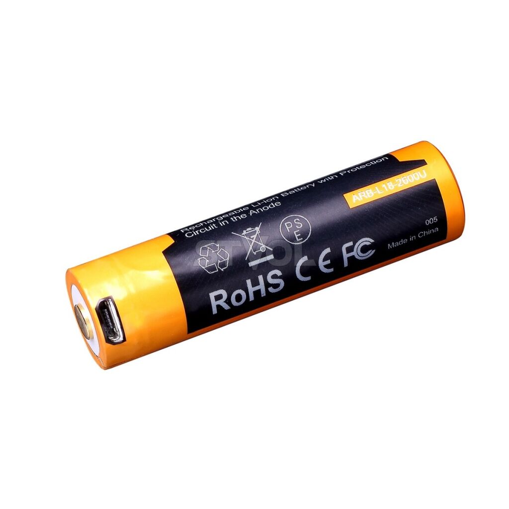 ARB-L18-2600U Акумулятор 18650 Fenix (2600 mAh) Li-ion micro usb зарядка Фото 2