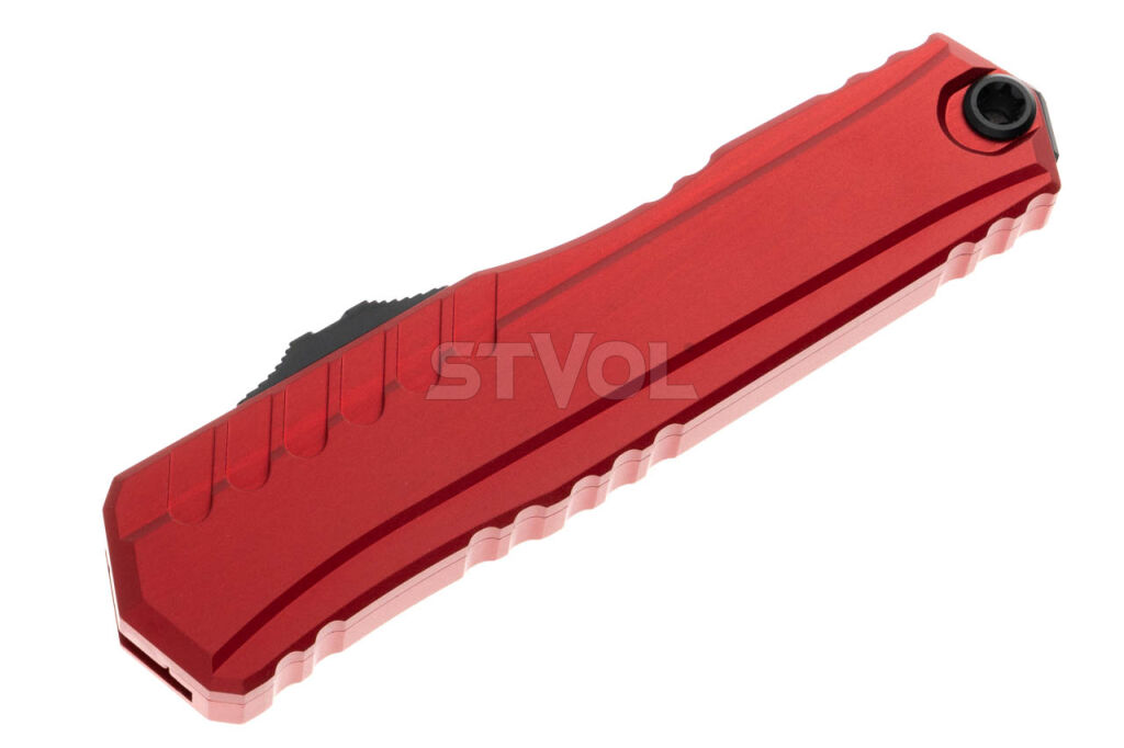 Ніж Microtech Cypher II D/E OTF, чорний клинок, червоне руків'я фото 3