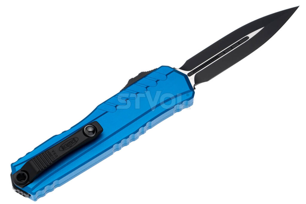 Ніж Microtech Cypher II D/E OTF, чорний клинок, блакитне руків'я фото 2