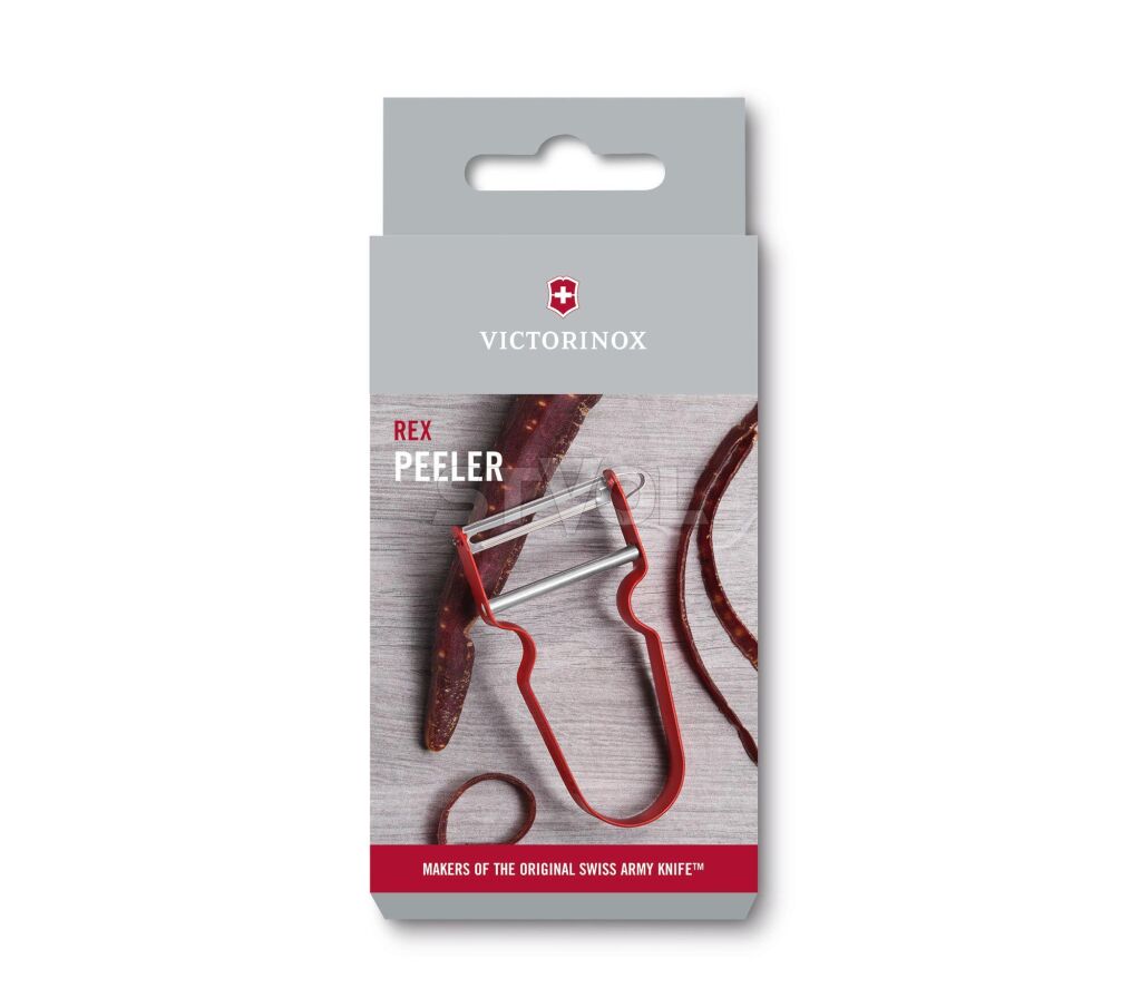 Овочечистка Victorinox REX Red, красная, одностороння гладка РК фото 5
