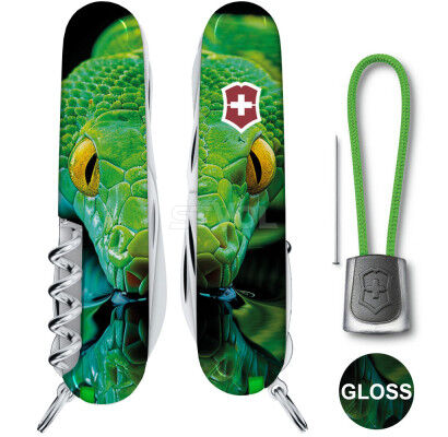 Ніж Victorinox Swiss Army Huntsman Zodiac Зелена дерев'яна змія фото 2