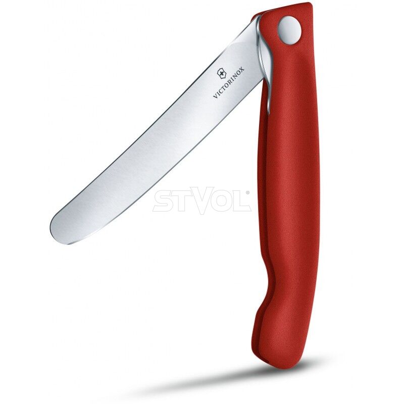 Ніж кухонний складний Victorinox SwissClassic 11 см, заокруглений, червоний, блістер фото 6
