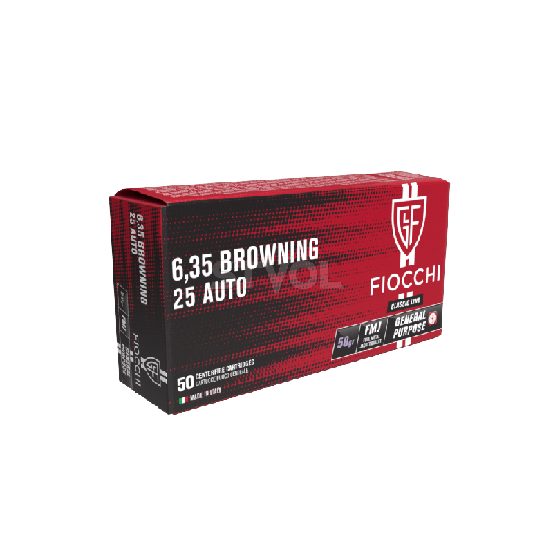 Патроны нарезные Fiocchi 6.35 Browning/25 AUTO FMJ 50Gr (3.24 г) Фото 2