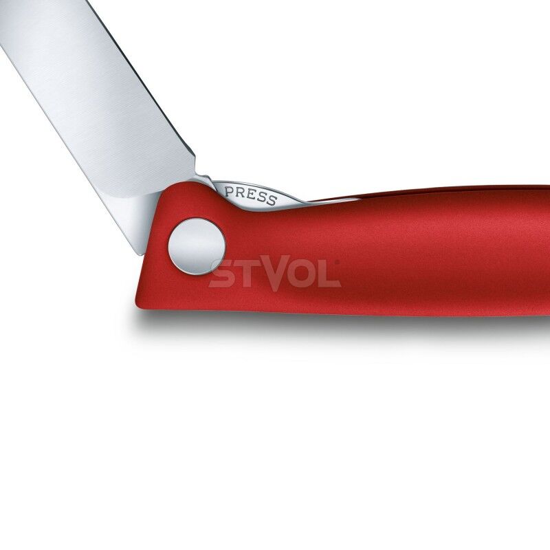 Ніж кухонний складний Victorinox SwissClassic 11 см, заокруглений, червоний, блістер фото 4