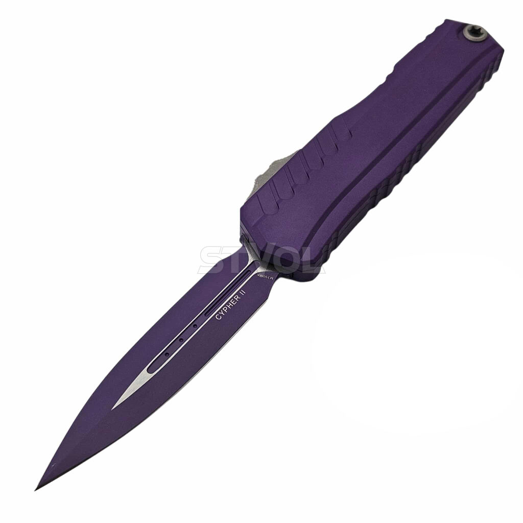 Ніж Microtech Cypher II D/E OTF, Standard, Cerakote Total Purple фото