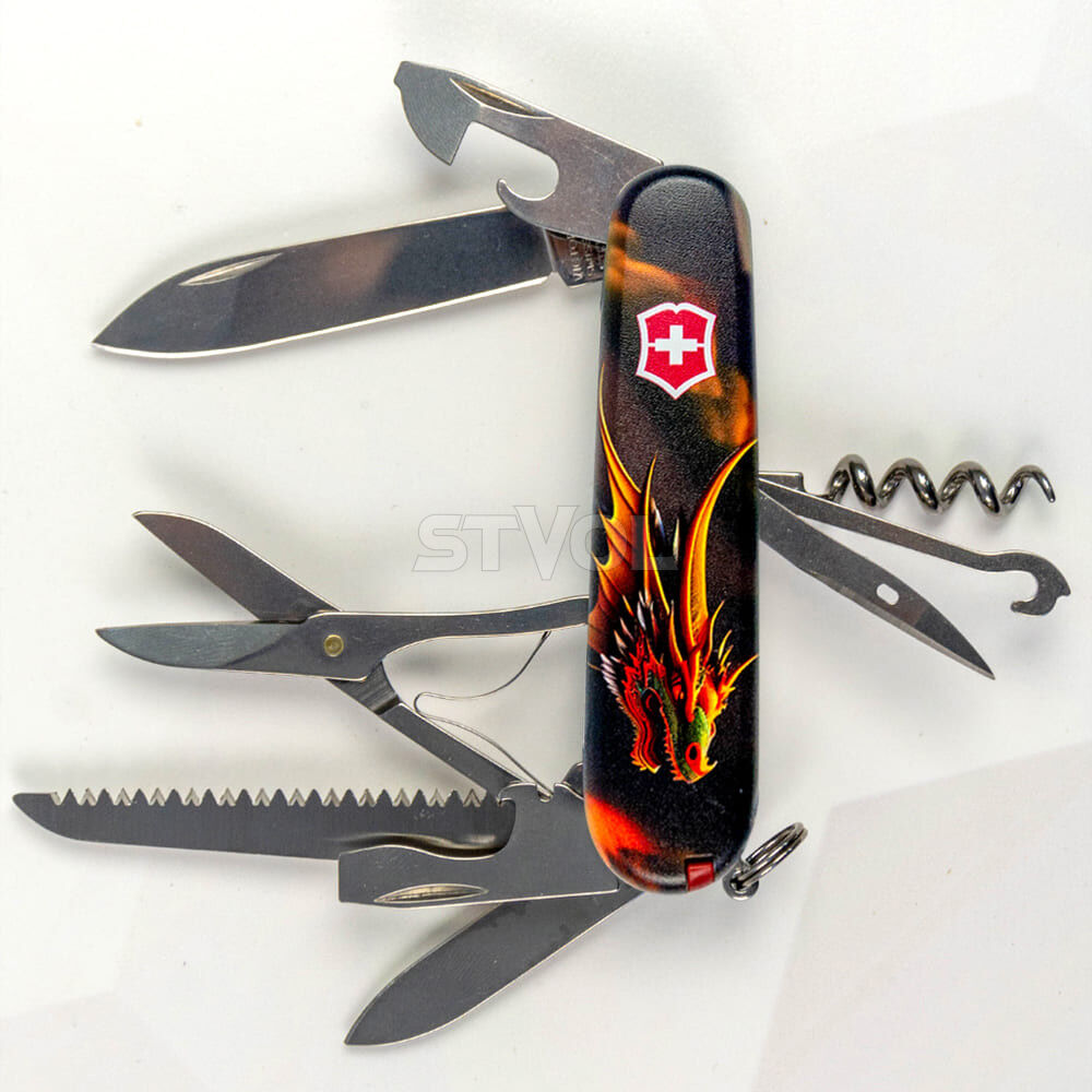 Ніж Victorinox Swiss Army Huntsman Zodiac Фантастичний дракон фото 3