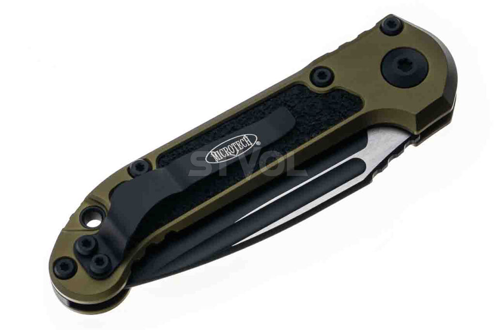 Ніж Microtech L.U.D.T S/E Gen III.,  чорний клинок, напівсеррейтор, руків'я  OD green фото 5