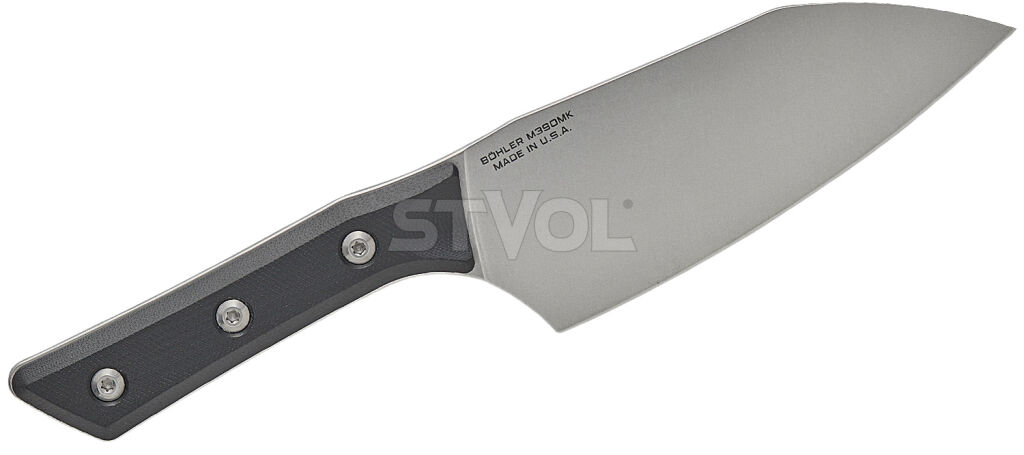 Кухонный ніж Microtech Santoku 6" Stonewash Black G-10 фото 2