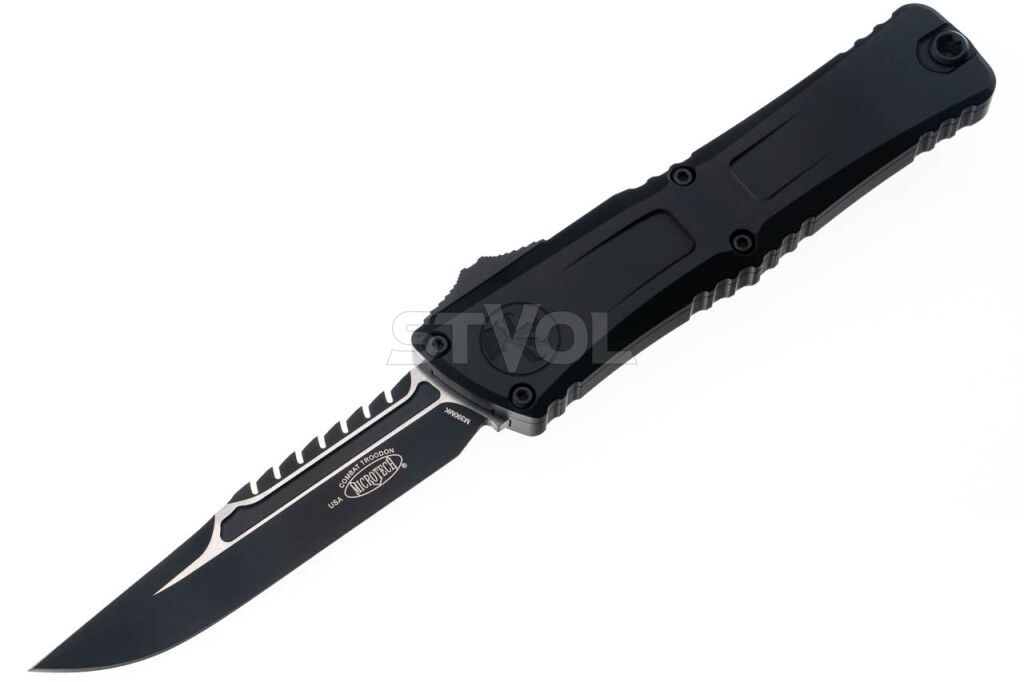 Ніж Microtech Combat Troodon Gen III OTF Iinterceptor Signature tactical, чорний фото