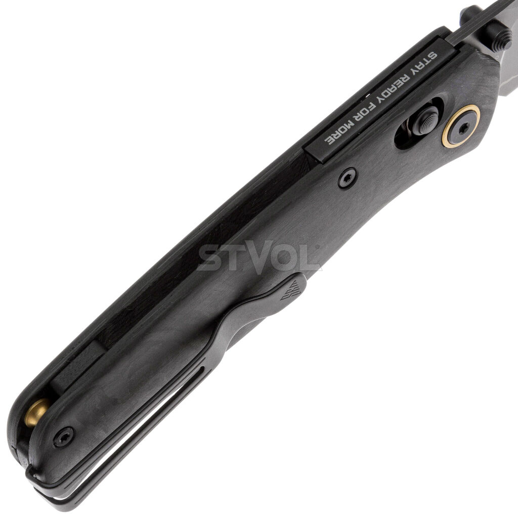 Нож SRM Medal 255L-FB2, Lam. 140Cr, shred carbon-fiber, черный Фото 2