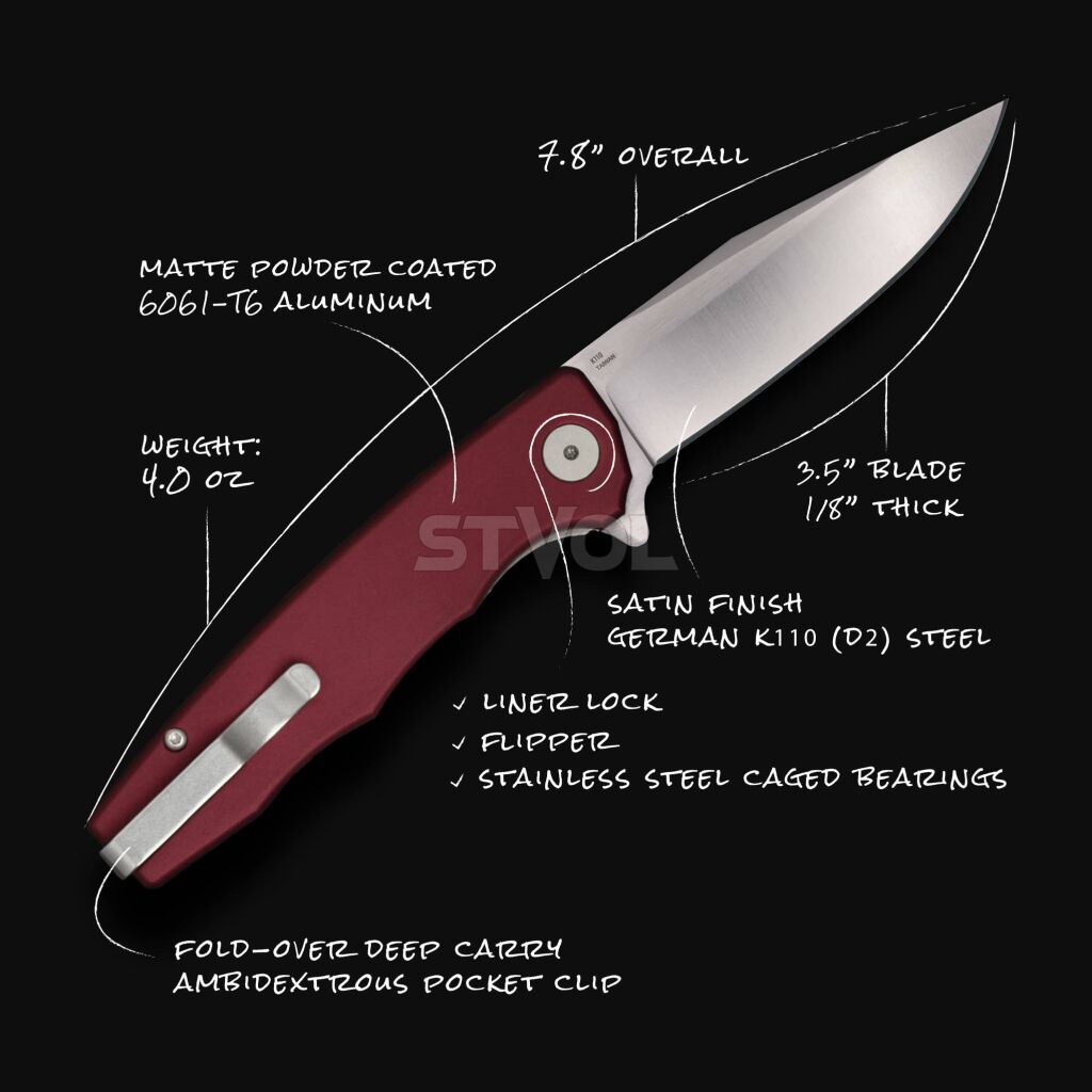 Ніж Ocaso "Strategy", Red Aluminum, Satin фото 6