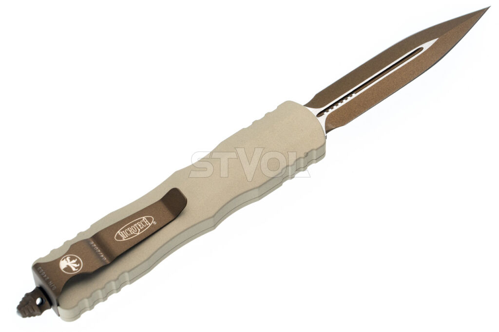 Нож Microtech Dirac D/E OTF, Burnt Bronze Standard Champagne Фото 2