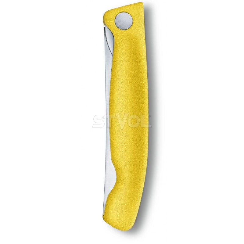 Ніж кухонний складний Victorinox SwissClassic 11 см, серр., заокруглений, жовтий, блістер фото 2