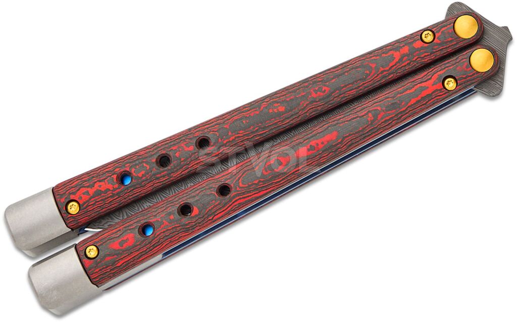 Нож Benchmade "Necron Limited", balisong, weehawk dama, lava flow fat carbon Фото 4
