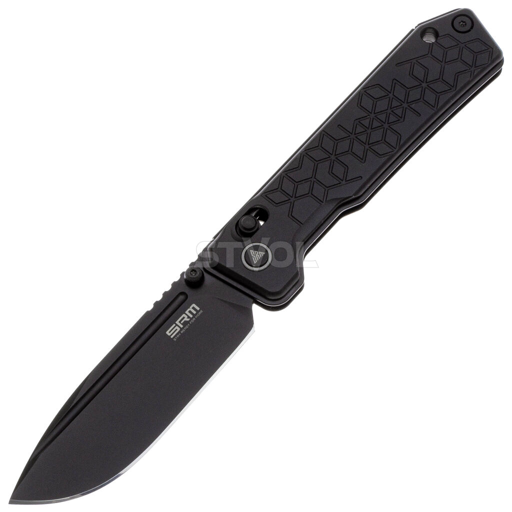 Нож SRM Rubik 7228B-AB, Sandvik 14C28N, алюминий, черный