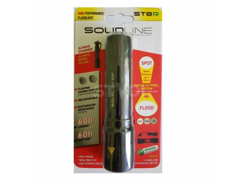 Фонарь Solidline ST8R, заряжаемый, с беспроводной зарядкой и настенным креплением, 600/250/10, блистер Фото 3
