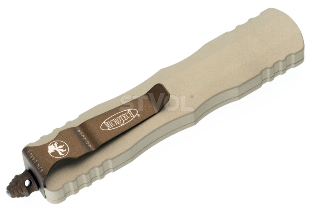 Нож Microtech Dirac D/E OTF, Burnt Bronze Standard Champagne Фото 4